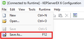 2697 - SaveProjectKepware