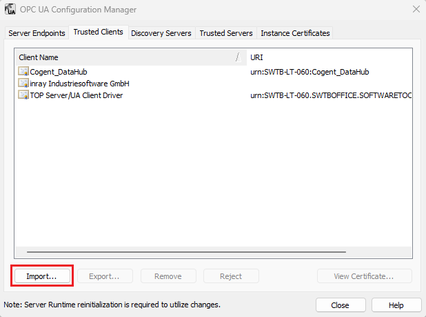 3554 - UAImportTrusted