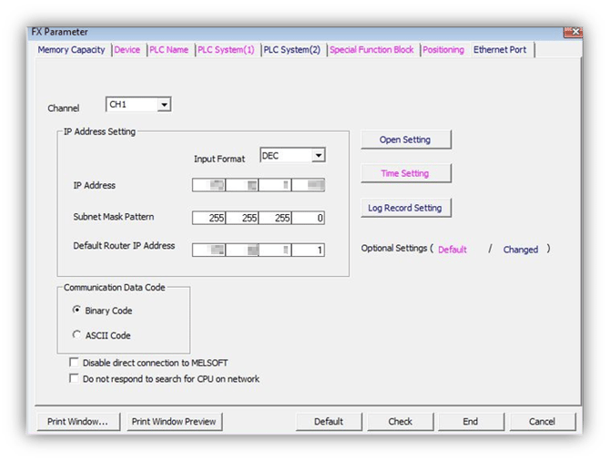 PLC Parameters