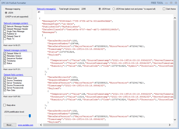 3961 - UAPubSubFormatter