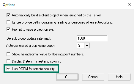 4021 - OPCQuickClientOptionsDCOMSetting