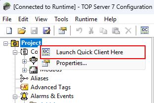 quick-client-project-properties-launch